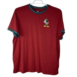 Disney Epcot World Showcase Germany Mickey Mouse Ringer T-Shirt Mens XL Red